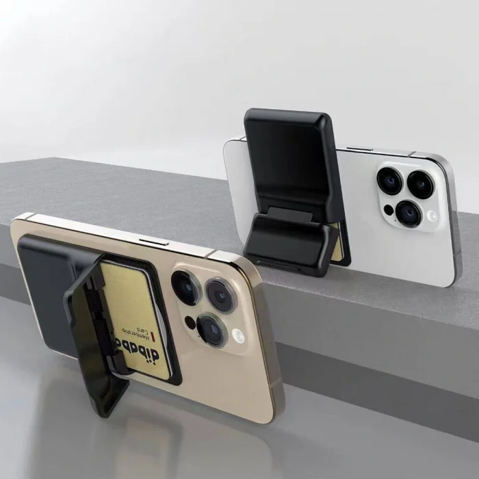 CRD-05 Sade Tasarımlı 2 Hazneli PU Magnetik Standlı Kartlık