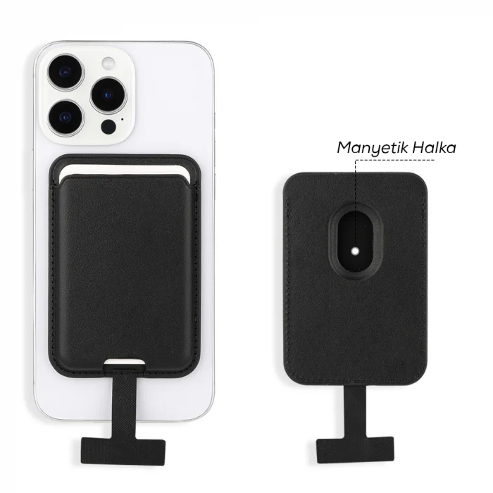 CRD-09 Dahili Şarj Soket Aparatlı Magnetik PU Deri Kartlık