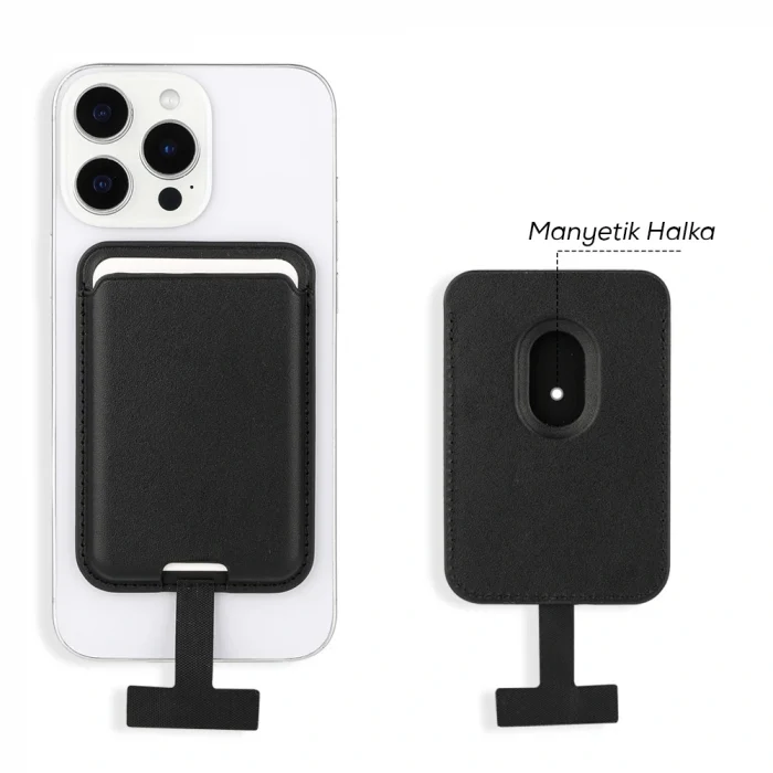 CRD-09 Dahili Şarj Soket Aparatlı Magnetik PU Deri Kartlık