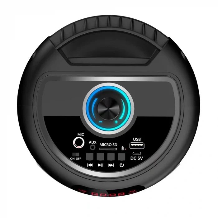 GD-2402 Dijital LED Göstergeli FM Radyolu Mikrofonlu RGB TWS Çift 4 inç Stereo Bass Kablosuz Karaoke Hoparlör