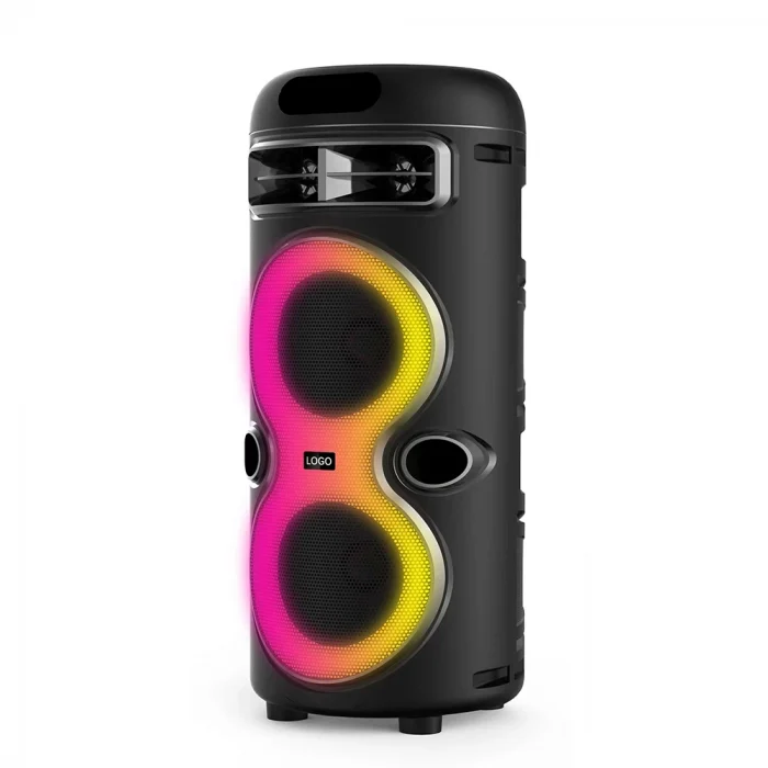 GD-2402 Dijital LED Göstergeli FM Radyolu Mikrofonlu RGB TWS Çift 4 inç Stereo Bass Kablosuz Karaoke Hoparlör