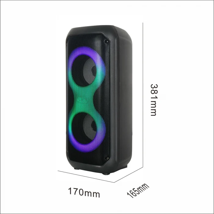 GD-2413 FM Radyolu RGB TWS Çift 4 inç Stereo Bass Kablosuz Hoparlör