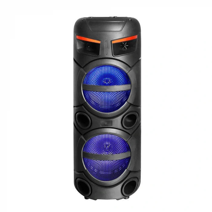 GD-2809 Dijital LED Göstergeli FM Radyolu Mikrofonlu RGB TWS Çift 8 inç Stereo Bass Kablosuz Karaoke Hoparlör