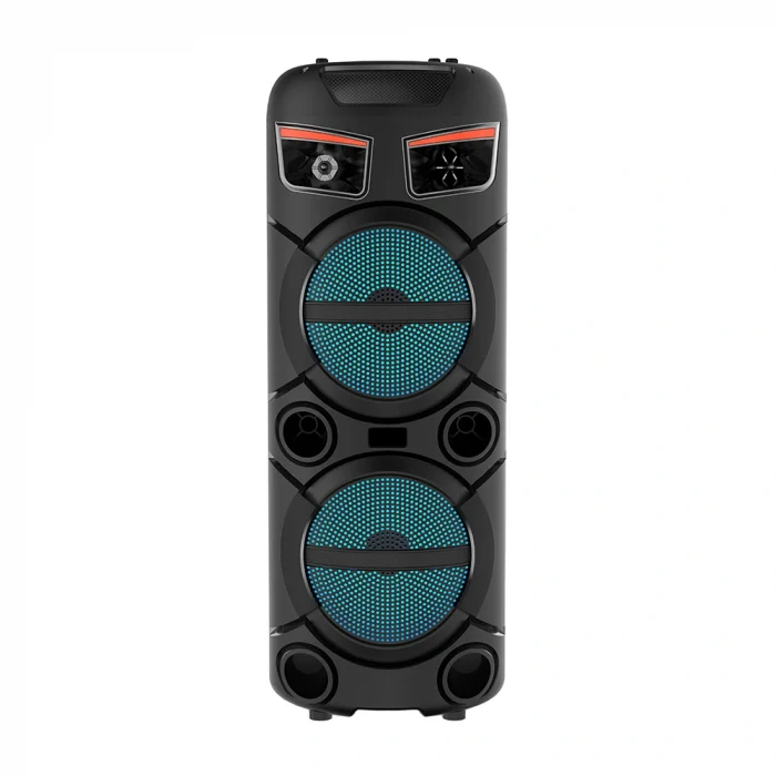 GD-2809 Dijital LED Göstergeli FM Radyolu Mikrofonlu RGB TWS Çift 8 inç Stereo Bass Kablosuz Karaoke Hoparlör