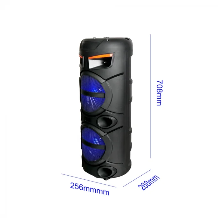 GD-2809 Dijital LED Göstergeli FM Radyolu Mikrofonlu RGB TWS Çift 8 inç Stereo Bass Kablosuz Karaoke Hoparlör