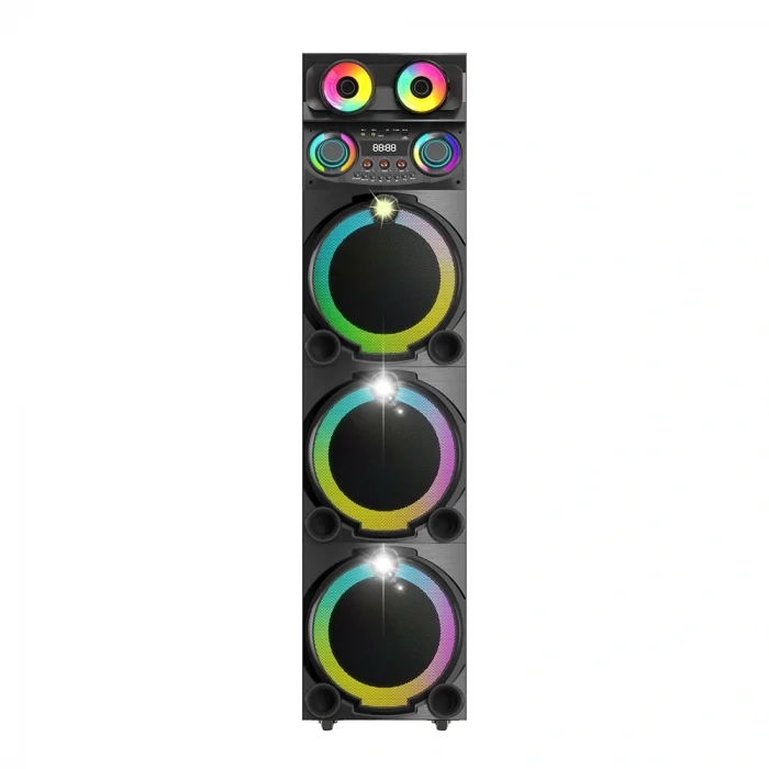 GD-3127 Dijital LED Göstergeli Mikrofonlu RGB TWS Üçlü 12 inç Stereo Bass Kablosuz Karaoke Hoparlör