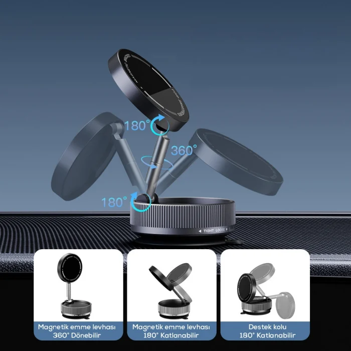 K10A Vakum Özellikli Magnetik Telefon Tutucu