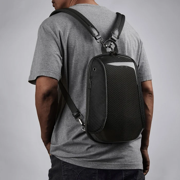 Karbon Fiber Detaylı 5 Bölmeli Çengel Kancalı Spor Sırt Çantası