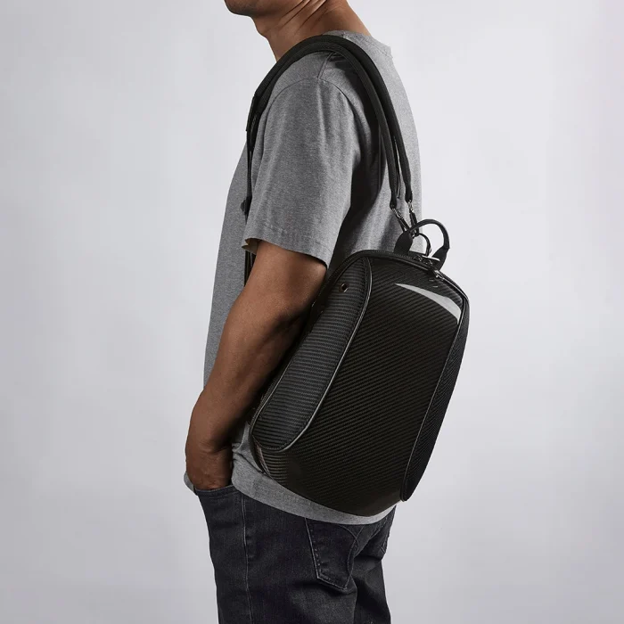 Karbon Fiber Detaylı 5 Bölmeli Çengel Kancalı Spor Sırt Çantası
