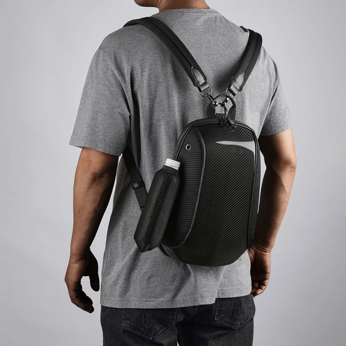 Karbon Fiber Detaylı 5 Bölmeli Çengel Kancalı Spor Sırt Çantası
