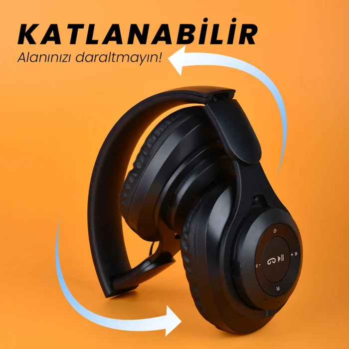 M6 Plus Ayarlanabilir ve Katlanabilir Kulak Üstü Bluetooth Kulaklık