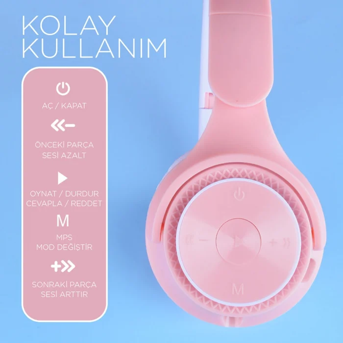 M6 Pro Ayarlanabilir ve Katlanabilir Kulak Üstü Bluetooth Kulaklık