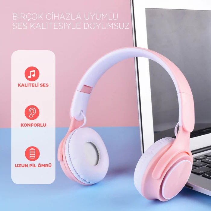 M6 Pro Ayarlanabilir ve Katlanabilir Kulak Üstü Bluetooth Kulaklık