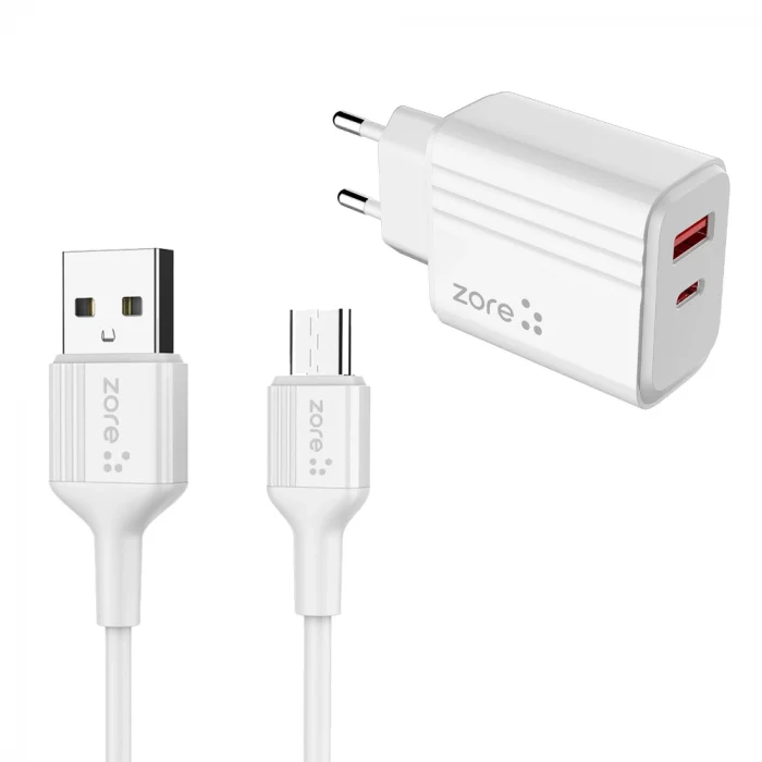Play Serisi PL06 Type-C 2in1 Seyahat Şarj Aleti 20W