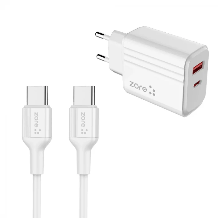 Play Serisi PL07 Type-C to Type-C 2in1 PD Seyahat Şarj Aleti 20W