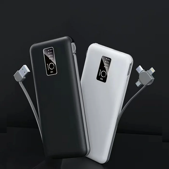 PW-05 Hızlı Şarj Led Göstergeli Micro Lightning Type-C Kablolu Taşınabilir Powerbank 10000mAh