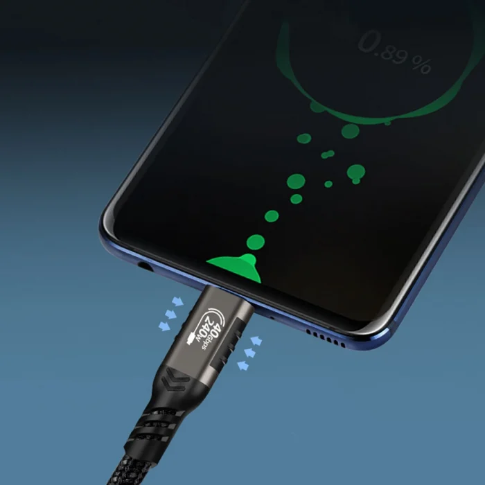 QG01 Type-C to Type-C USB4 PD Data Kablosu 240W 40Gbps 8K@60Hz 1 Metre