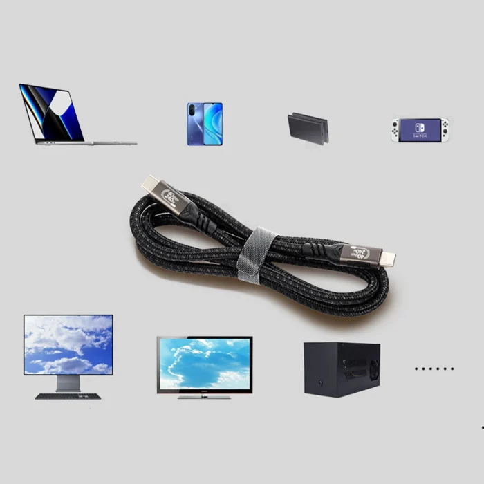 QG01 Type-C to Type-C USB4 PD Data Kablosu 240W 40Gbps 8K@60Hz 1.2 Metre