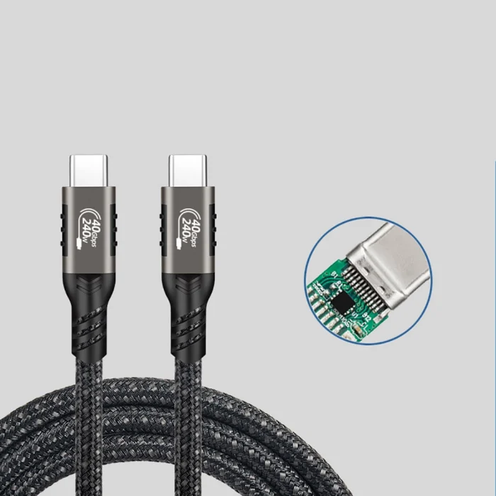 QG01 Type-C to Type-C USB4 PD Data Kablosu 240W 40Gbps 8K@60Hz 1.2 Metre