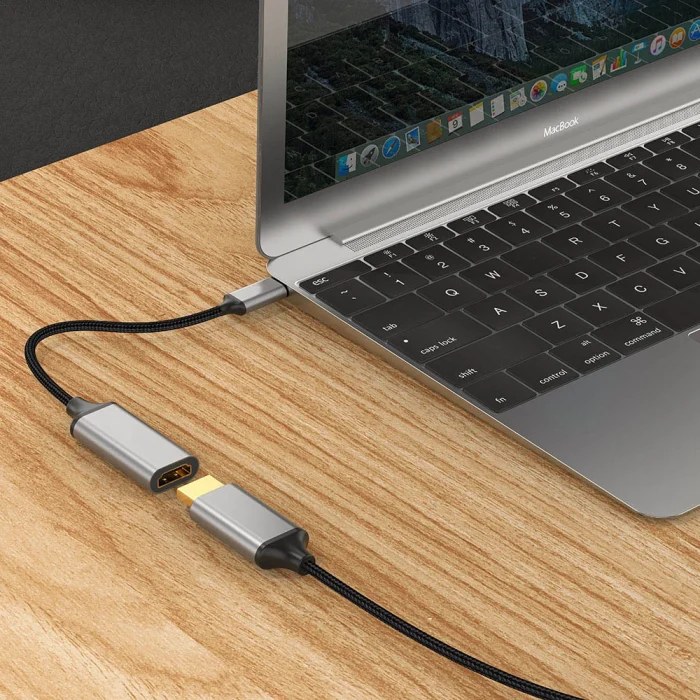 QG05 8K 60 Hz Görüntü Kalitesi Type-C to HDMI Dönüştürücü 15cm