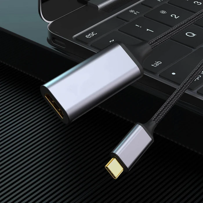QG05 8K 60 Hz Görüntü Kalitesi Type-C to HDMI Dönüştürücü 15cm