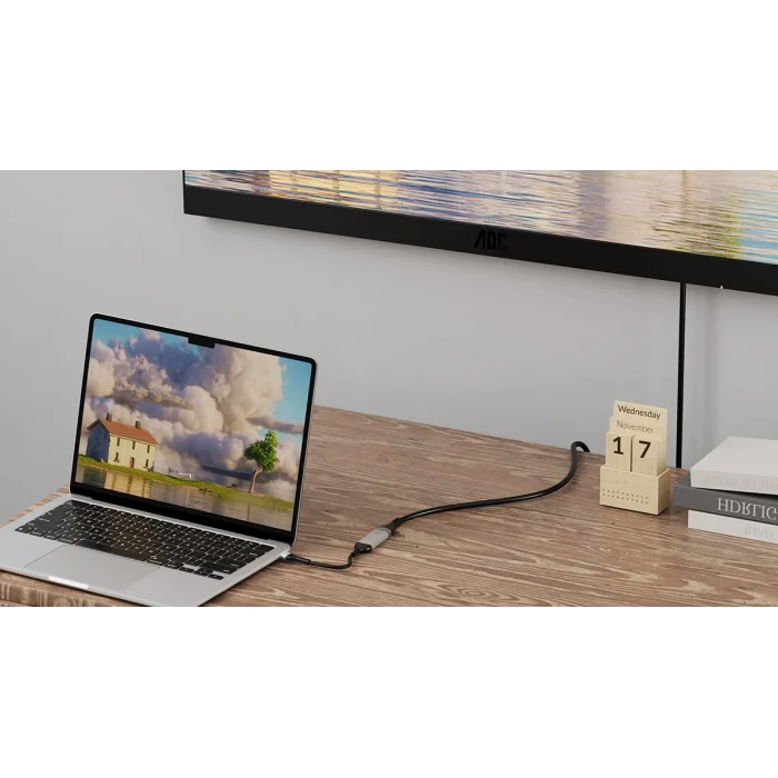 QG07 8K 60 Hz Görüntü Kalitesi Type-C to Display Port Dönüştürücü 15cm