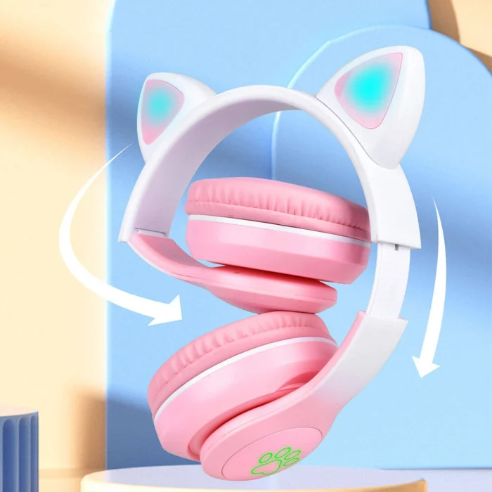 STN-28 Pro Kedi Kulaklı Tasarımlı RGB Işıklı Bluetooth Kulaklık