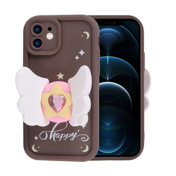 iPhone 12 Kılıf Kamera Korumalı Figür Tasarımlı Kapya Kapak