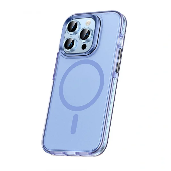 iPhone 15 Pro Kılıf Airbagli M-safe Wireless Şarj Özellikli Lens Koruyuculu Klaptika Kapak