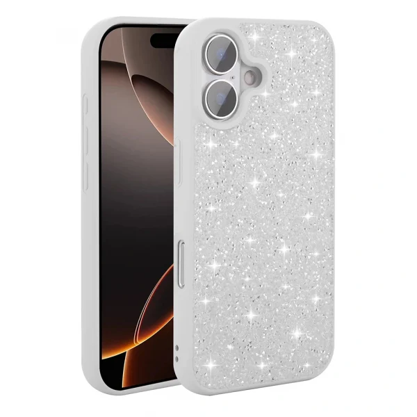 iPhone 16 Kılıf Parlak Taşlı Tasarım Pırlanta Kapak