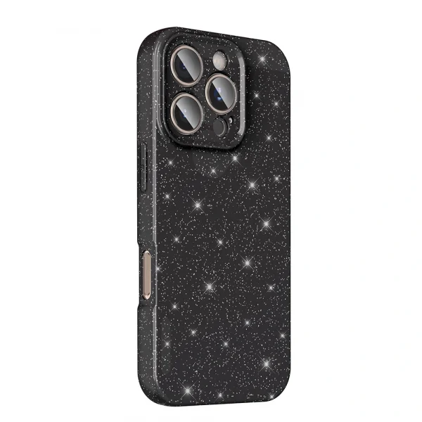 iPhone 16 Pro Max Kılıf Kamera Korumalı Simli Lüks Koton Kapak