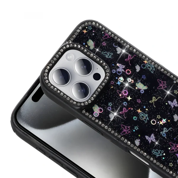 iPhone 16 Pro Max Kılıf Taşlı ve Simli Tasarım Azra Kapak