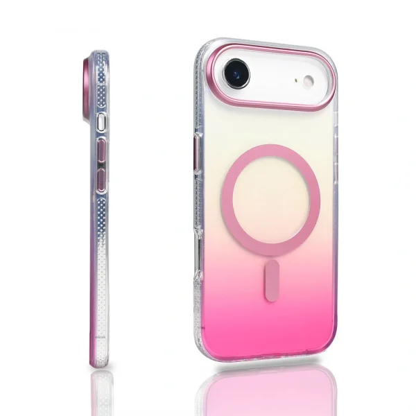 iPhone 17 Air Kılıf M-safe Şarj Özellikli Transparan Renk Geçişli Toros Kapak