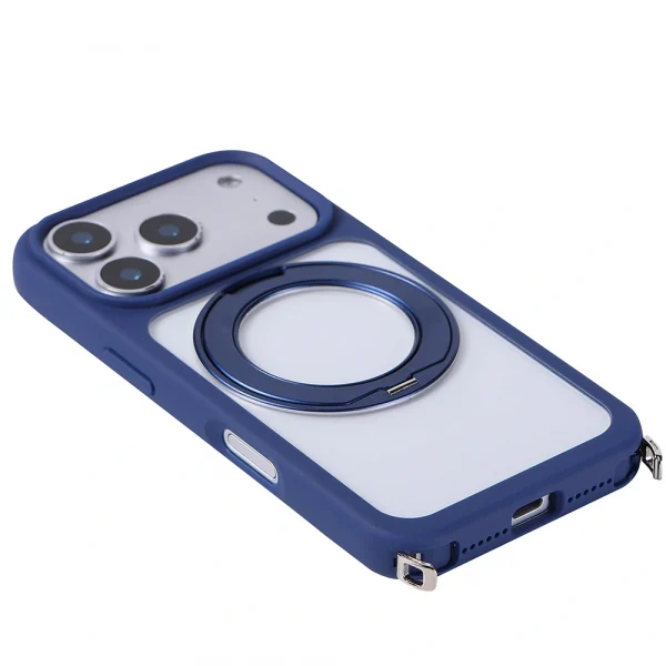 iPhone 17 Pro Max Kılıf M-Safe Şarj Özellikli Standlı Piza Silikon Kapak