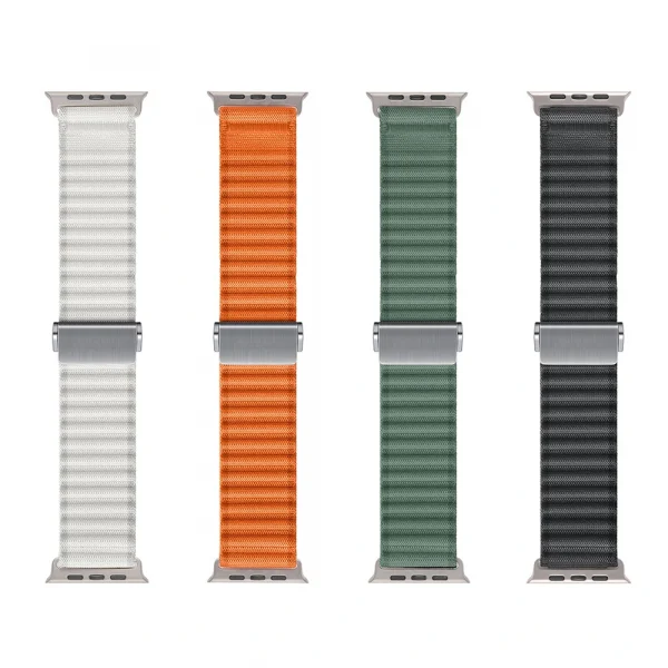 Watch Ultra 49mm Uyumlu-123 Naylon Kumaş Hasır Örgülü Kordon