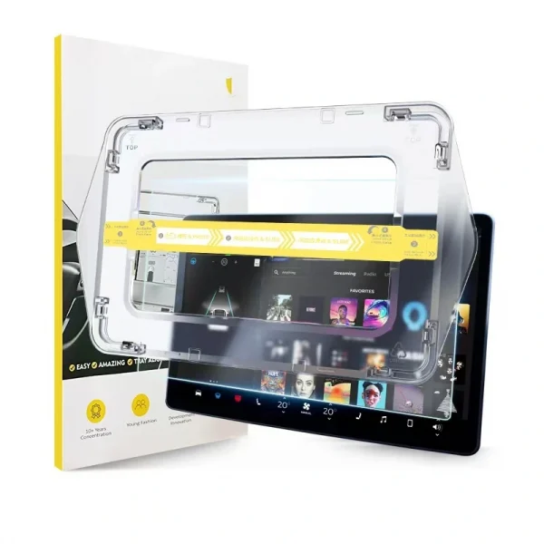 BYD 12.8 inç Araç Multimedya Ekran Koruyucu Uygulama Aparatlı Premium Temperli Cam Ekran Koruyucu