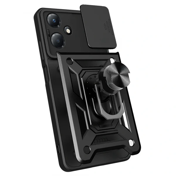 İnfinix Hot 30 Play Kılıf Magnetik Standlı Kamera Korumalı Sürgülü Vega Kapak