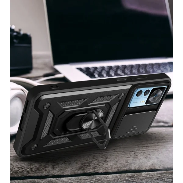 Xiaomi Mi 12T Kılıf Magnetik Standlı Kamera Korumalı Sürgülü Vega Kapak