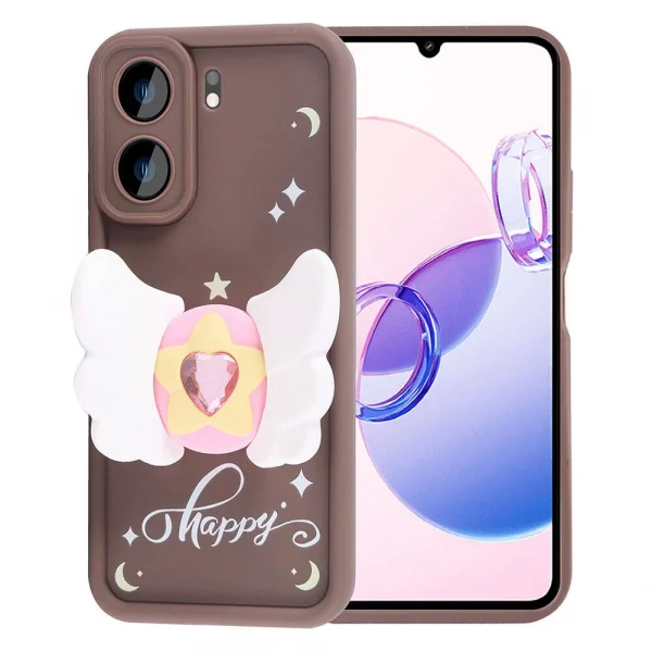 Xiaomi Poco C65 Kılıf Kamera Korumalı Figür Tasarımlı Kapya Kapak