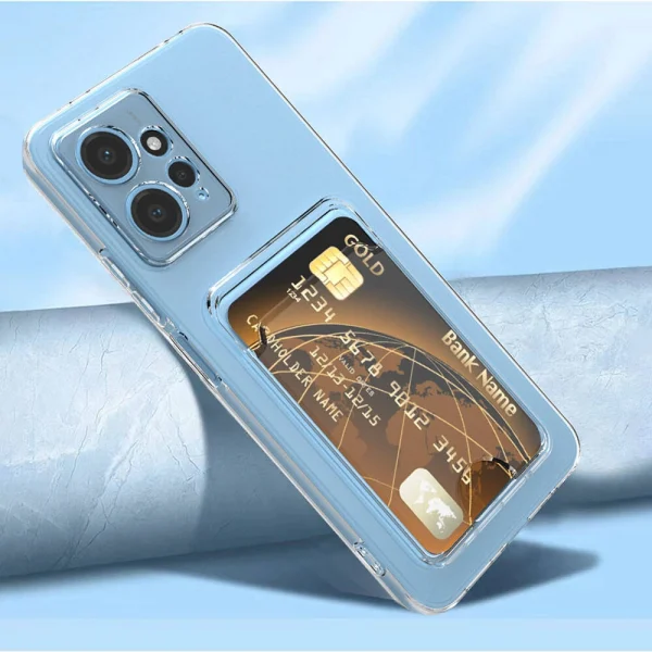 Xiaomi Redmi Note 12 5G Kılıf Kartlıklı Şeffaf Setra Clear Silikon Kapak