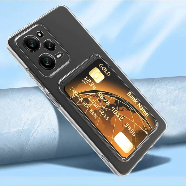 Xiaomi Redmi Note 12 Pro 5G Kılıf Kartlıklı Şeffaf Setra Clear Silikon Kapak