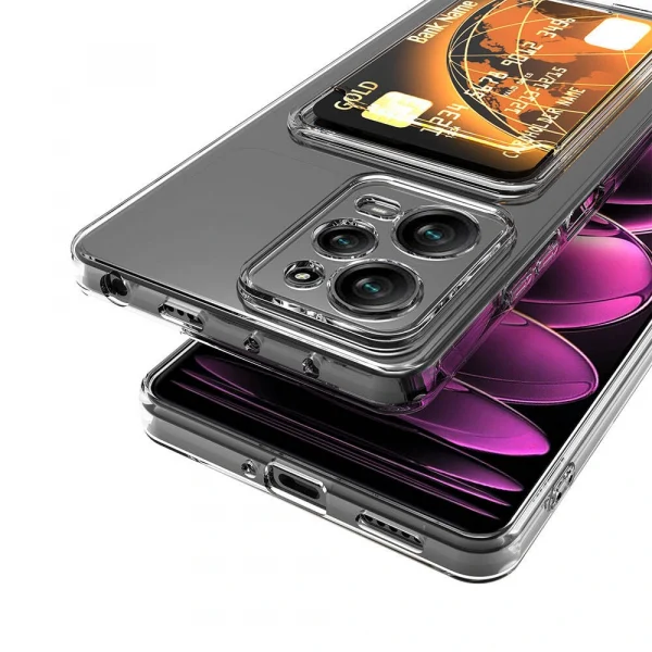 Xiaomi Redmi Note 12 Pro 5G Kılıf Kartlıklı Şeffaf Setra Clear Silikon Kapak