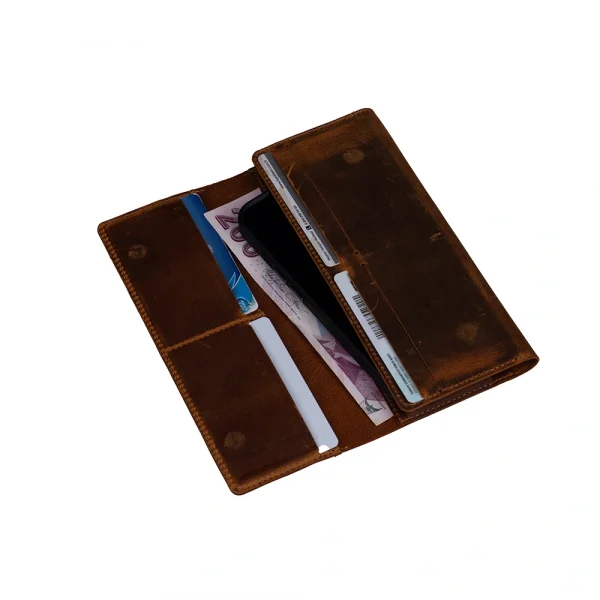 Hakiki Nubuk Deri Universal 10 Kart Hazneli Mıknatıslı Telefon Bölmeli Cüzdan