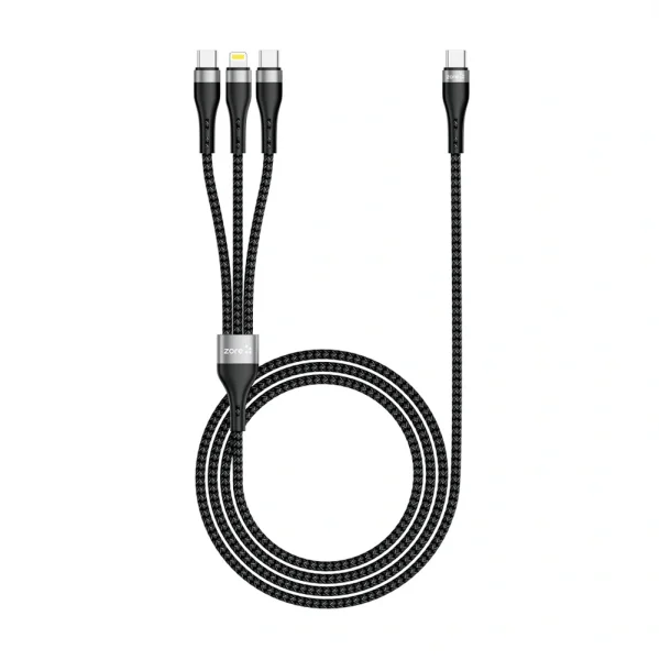 3in1 USB-A to Lightning - Type-C - Type-C Şarj ve Data Kablosu 20W 1.5M