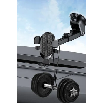 Araç İçi Telefon Tutucu Vantuzlu Ayarlanabilir-Siyah