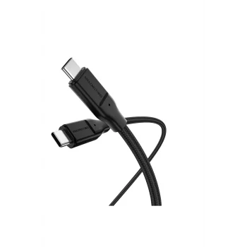 Magnetik Tasarımlı Type-C to Type-C PD Şarj Kablosu Amazingthing Magcord Serisi 60W 1.2M Siyah