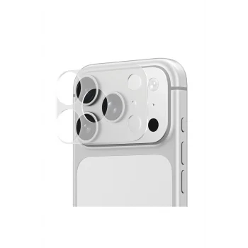 iPhone 17 Pro Uyumlu Parmak İzi Bırakmayan Kamera Lens Çerçeve Koruyucu Şeffaf