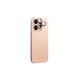 iPhone 16 Pro Uyumlu Anti Reflective Kamera Lens Koruyucu Uygulama Aparatlı Rose Gold