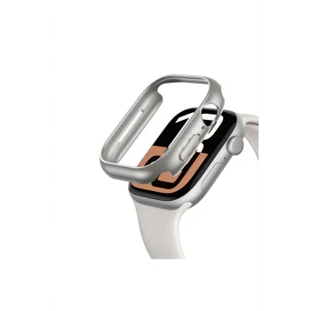 Watch 10 46mm uyumlu Amazingthing Radix Minimal FrameLite Sert PC Kasa Koruyucu Gümüş