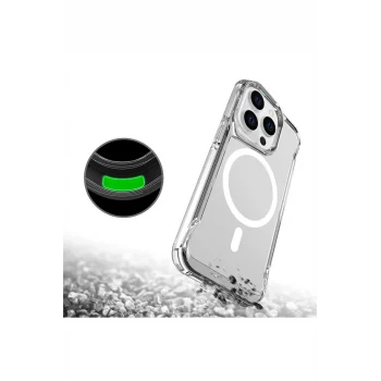 iPhone 14 Pro Max Uyumlu One Depot Magsafe Şarj Özellikli T - Max Magsafe Kapak - Renksiz